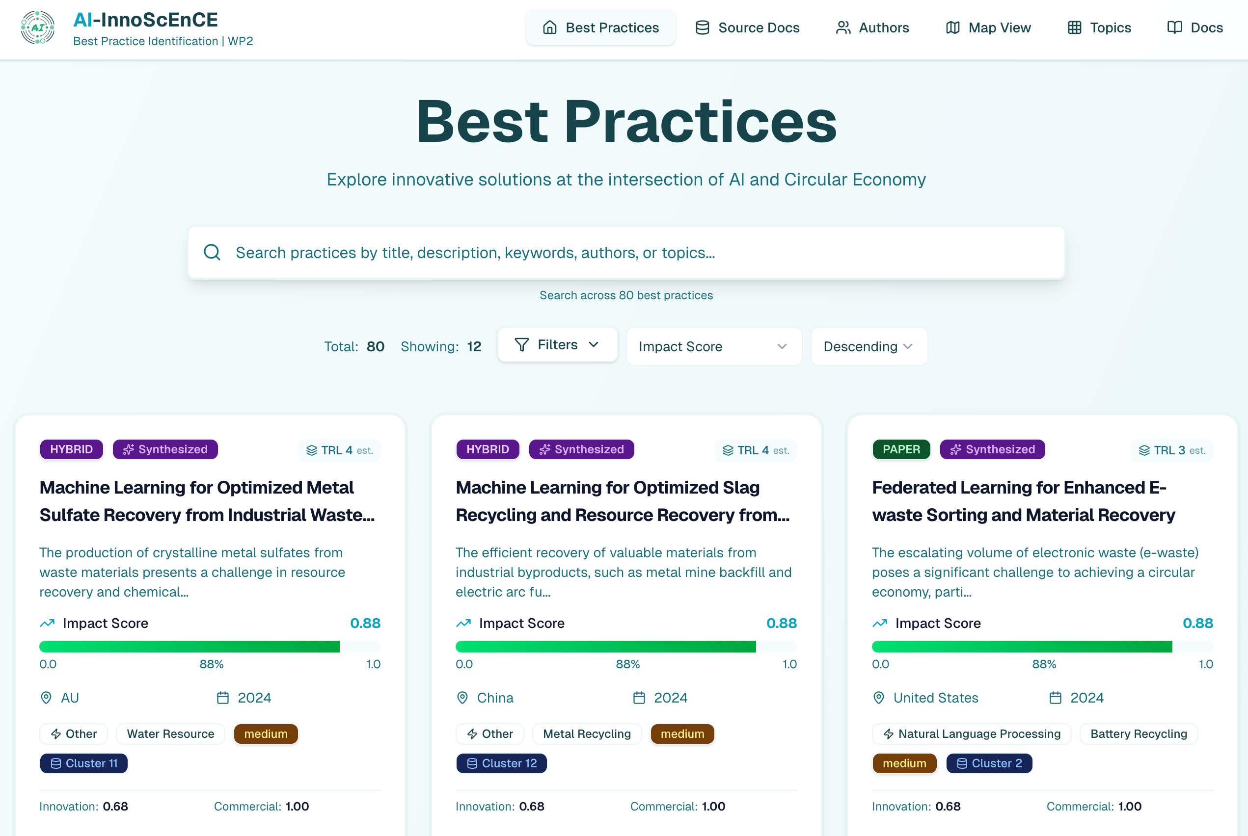 WP2 Platform Screenshot