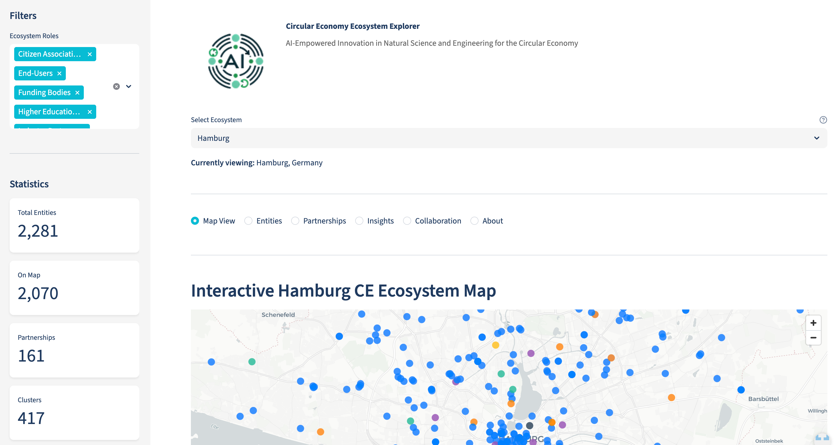 WP4 Platform Screenshot